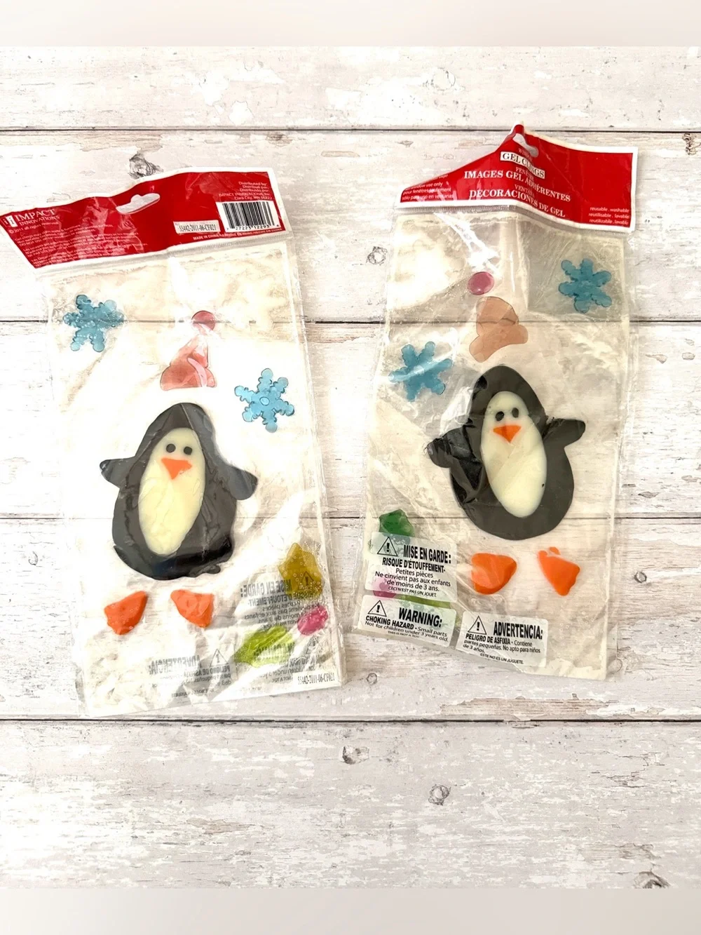 Penguin Gel Clings For Windows Or Mirrors Holiday Christmas Winter Decorations